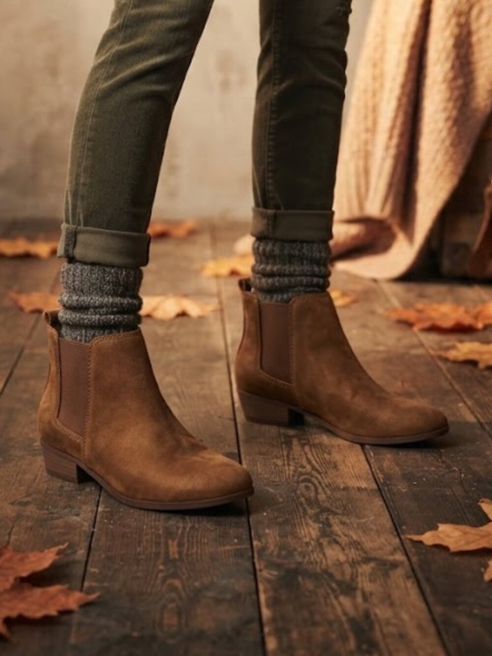 Dune London Jagger Brown Suede-Look Chelsea Ankle Boots Size 6.5 Western Boho
